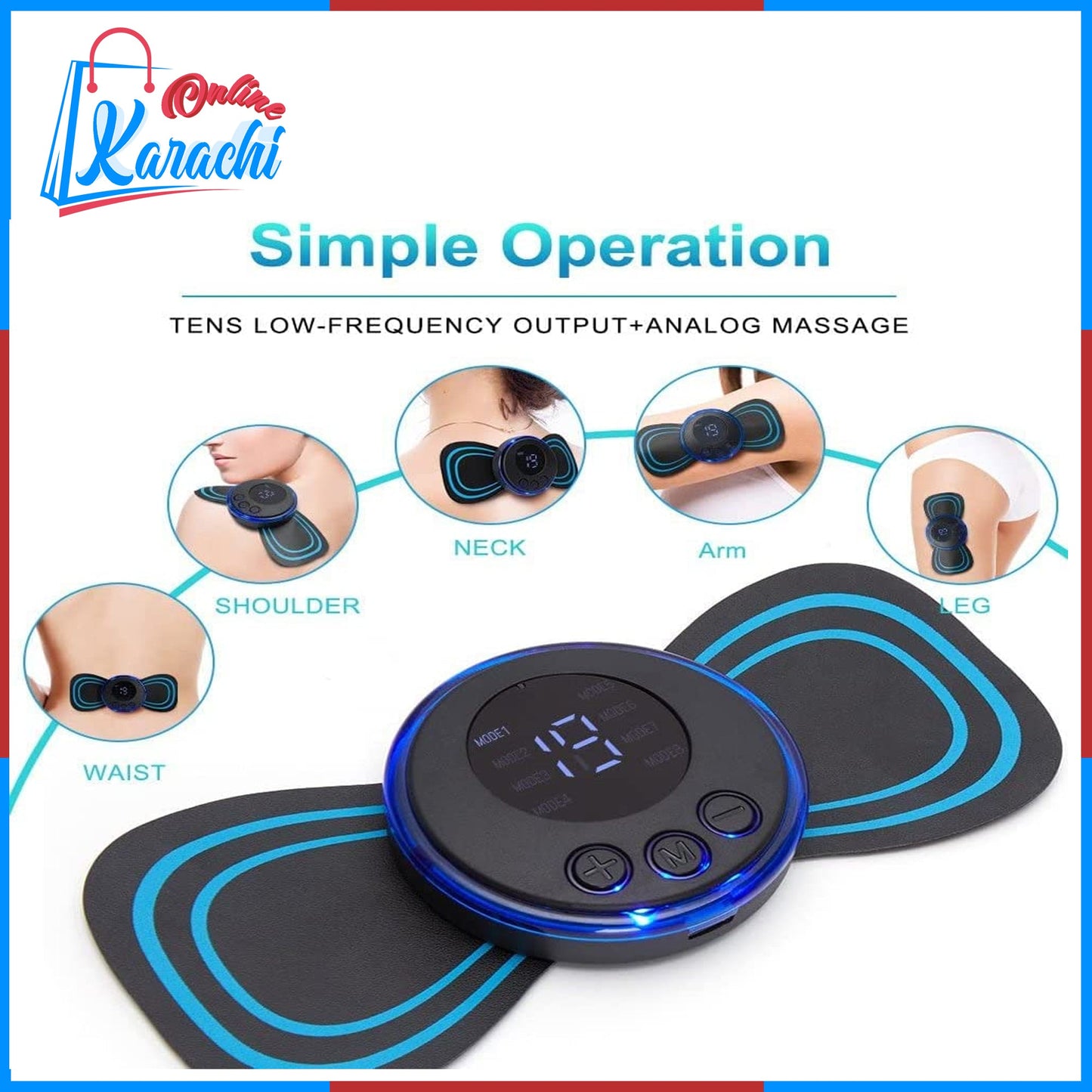 Online Karachi Portable Mini Electric Neck Massager EMS Massage Patch for Muscle Pain Relief