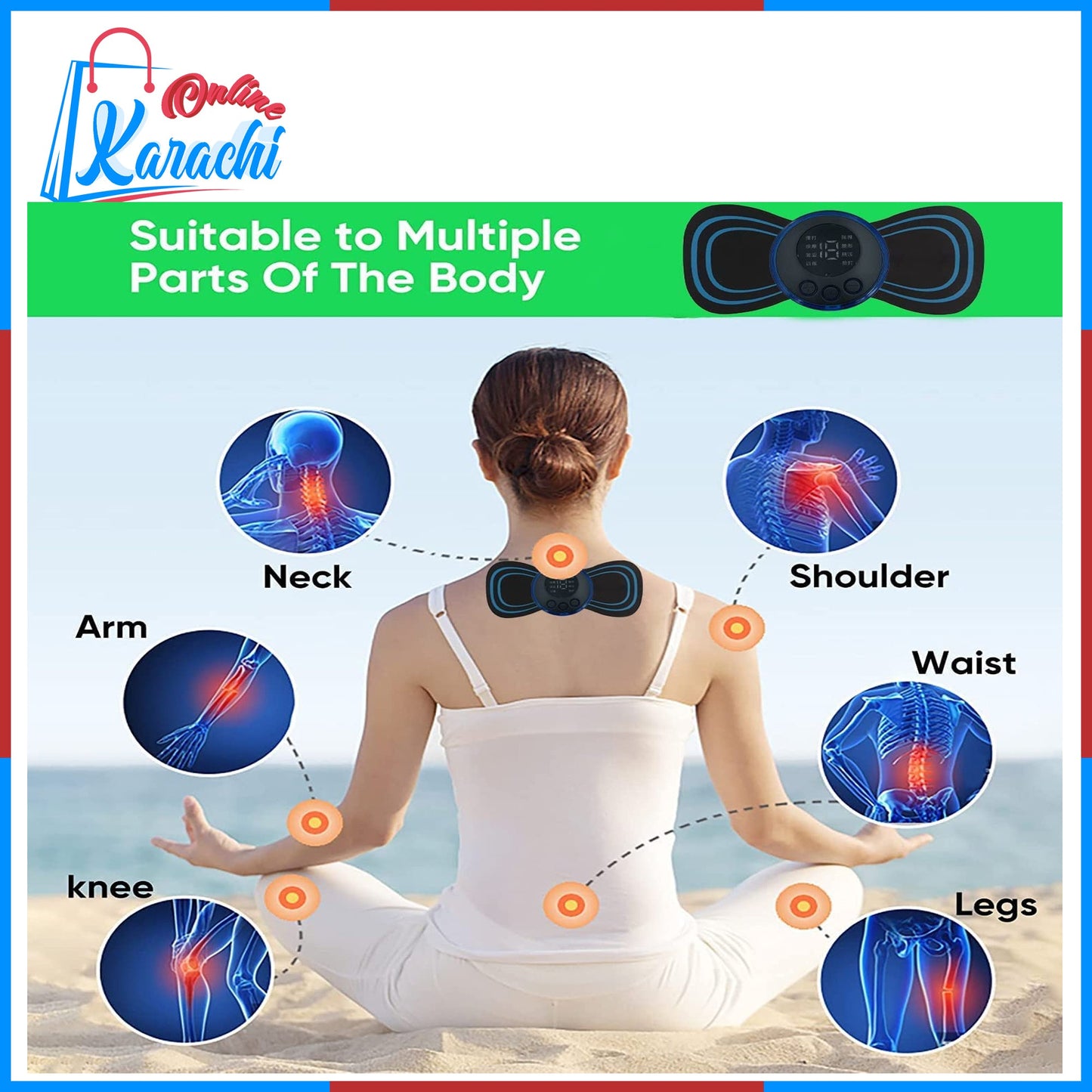 Online Karachi Portable Mini Electric Neck Massager EMS Massage Patch for Muscle Pain Relief