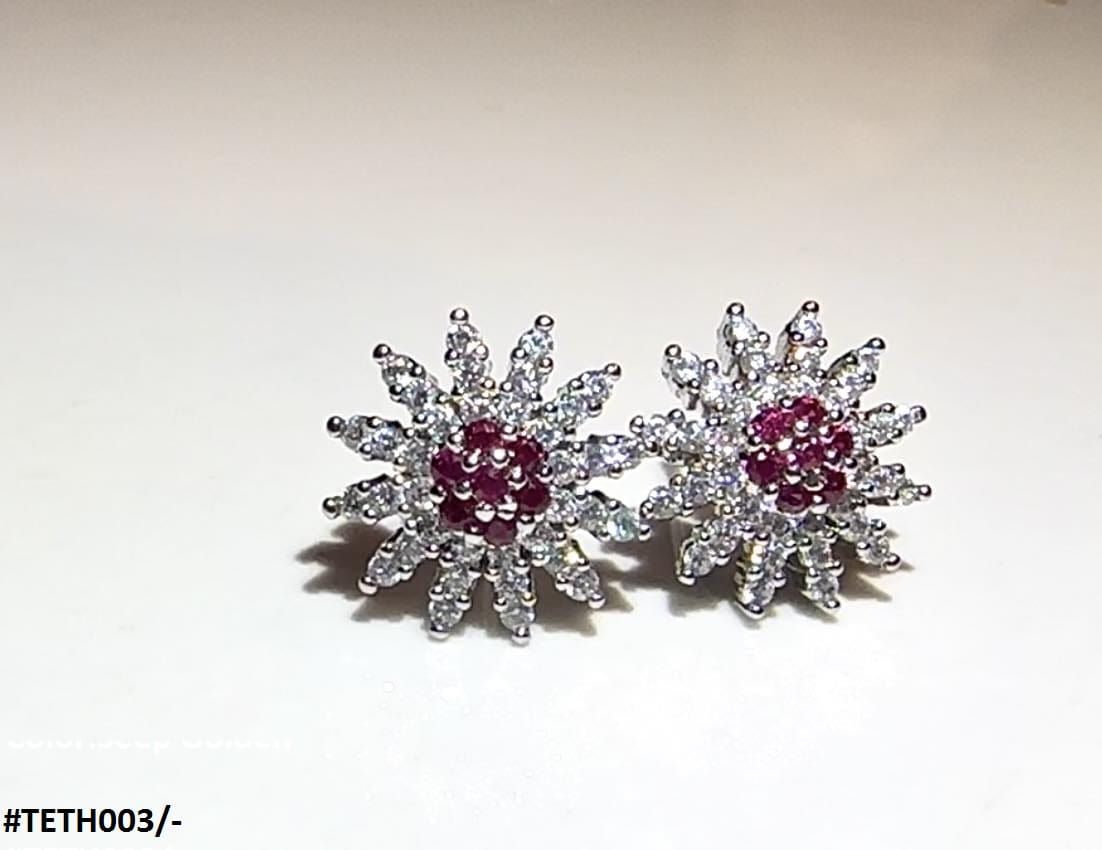 Beatiful Zirconia Silver Plated  Sun Flower Imported for Girls & Women.
