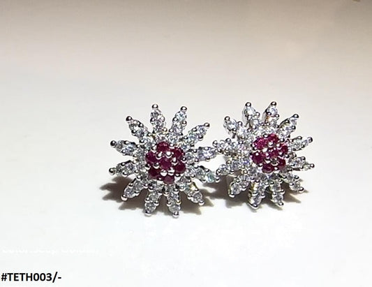 Beatiful Zirconia Silver Plated  Sun Flower Imported for Girls & Women.