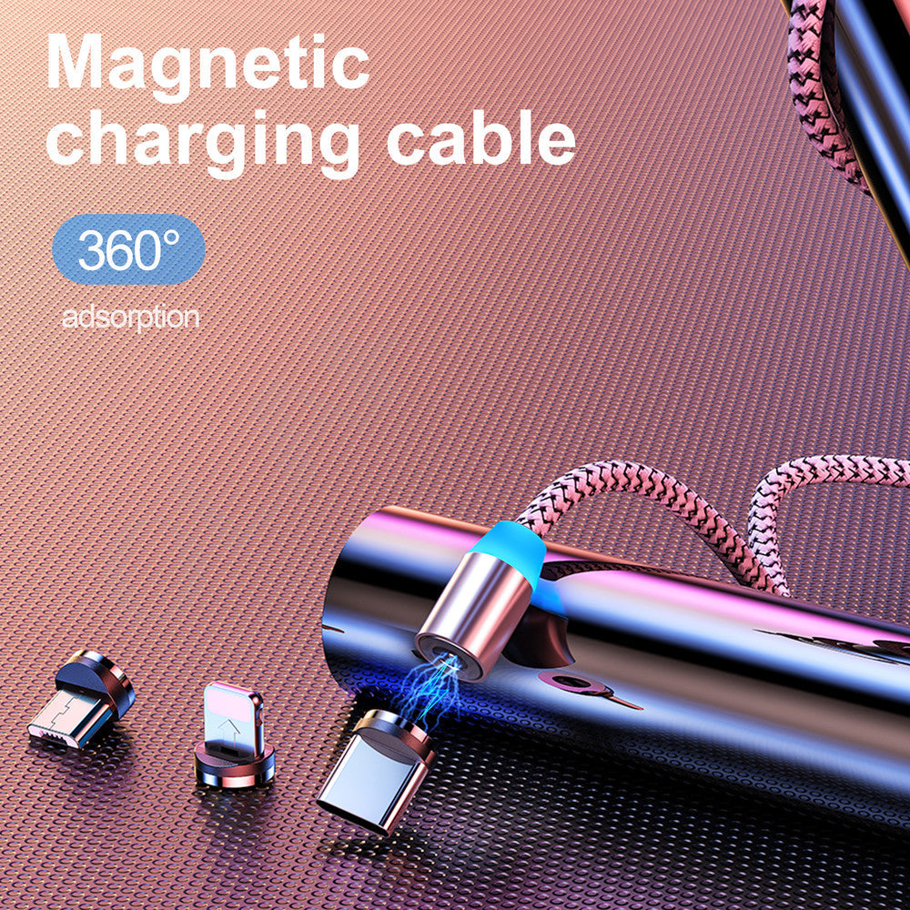 LED Magnetic USB Cable Fast Charging Type C Cable Magnet Charger Data Charge Micro USB Cable Mobile Phone Cable