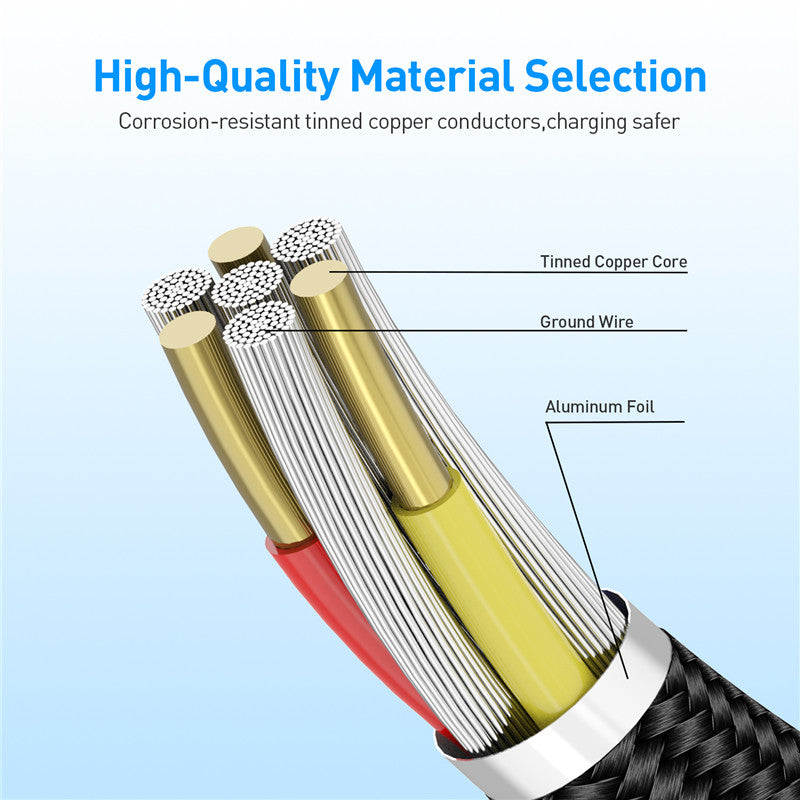 LED Magnetic USB Cable Fast Charging Type C Cable Magnet Charger Data Charge Micro USB Cable Mobile Phone Cable