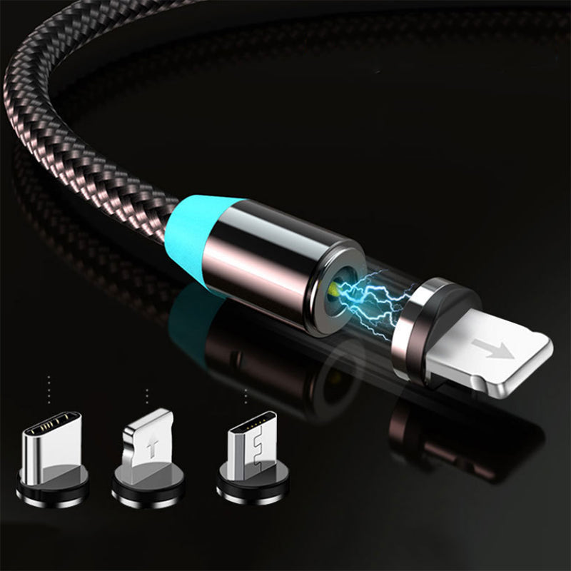 LED Magnetic USB Cable Fast Charging Type C Cable Magnet Charger Data Charge Micro USB Cable Mobile Phone Cable