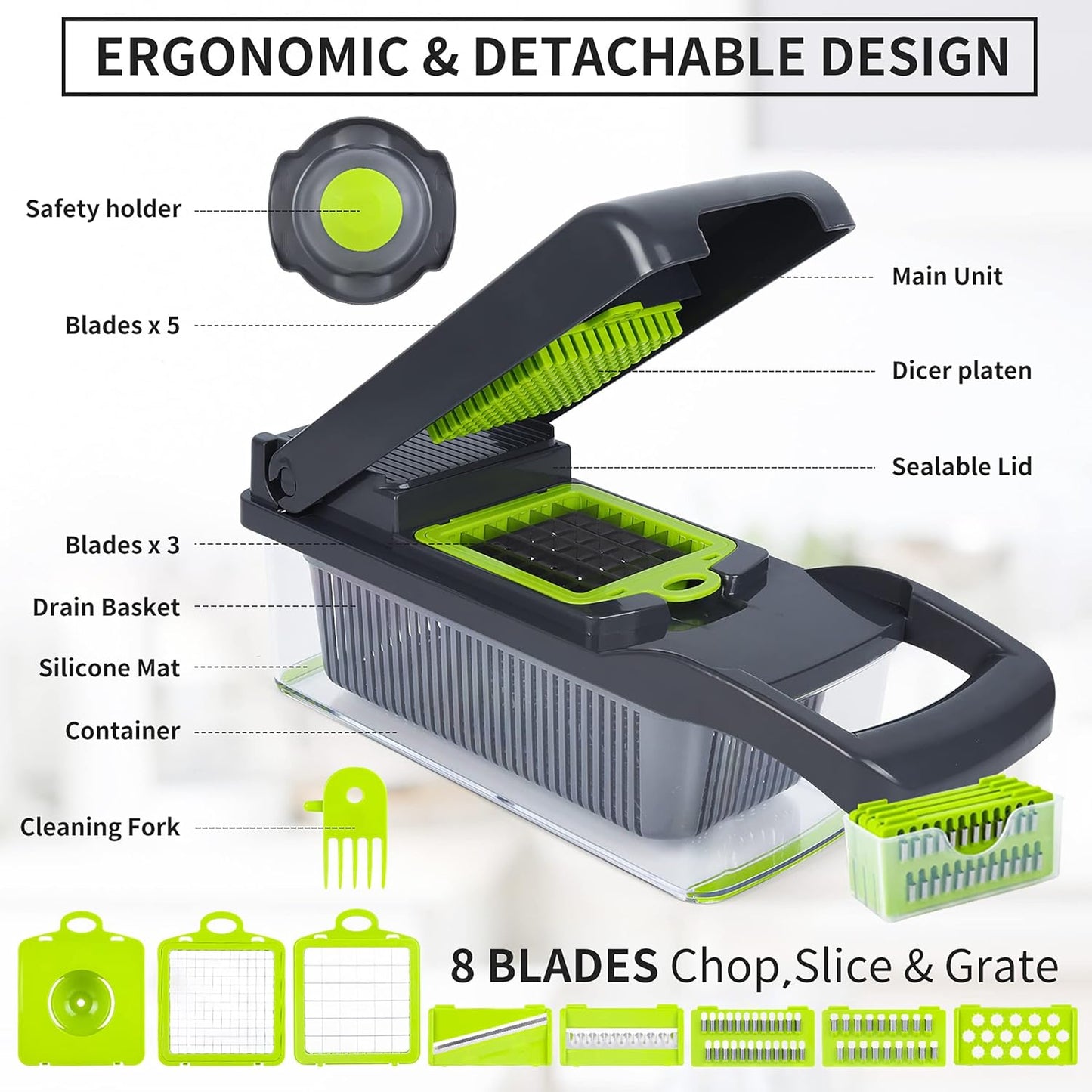 Multifunctional Vegetable Cutter Chopper & Slicer