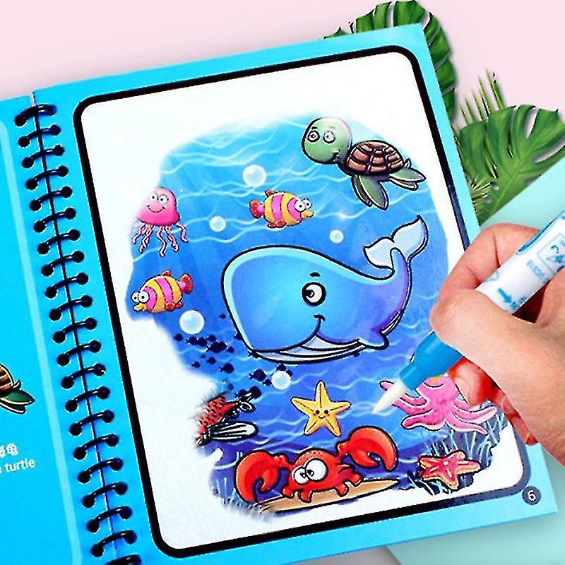 Toys Magic Water Book and LCD Writing Tablet Set Best Gift to your kid - Reusable Doodle Book with Pen and Single Color Erasable, Educational Drawing Pad for Kids to Learn Art Skills.