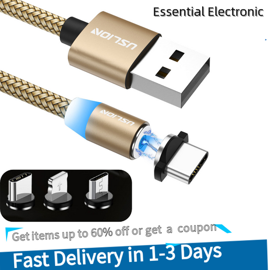 LED Magnetic USB Cable Fast Charging Type C Cable Magnet Charger Data Charge Micro USB Cable Mobile Phone Cable