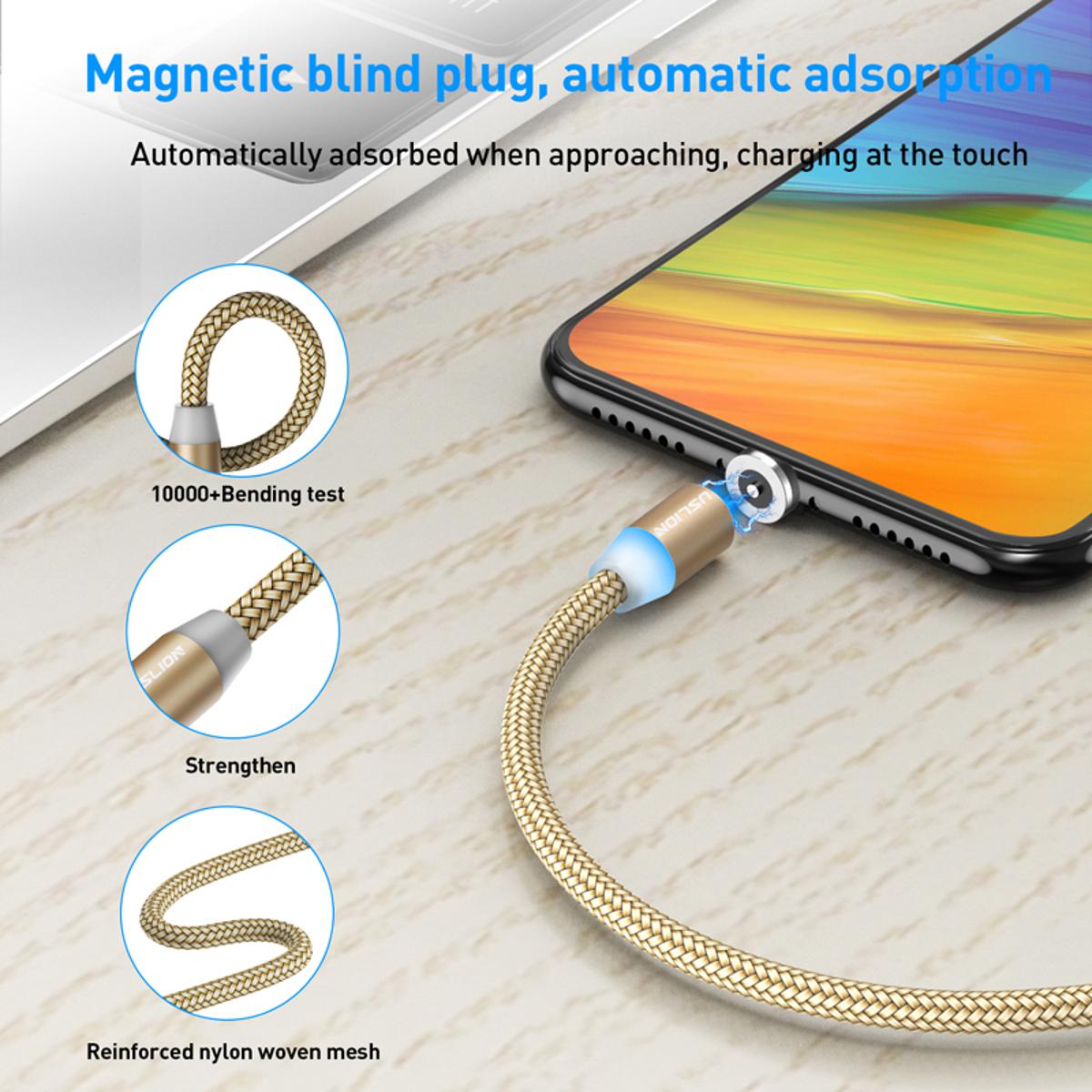LED Magnetic USB Cable Fast Charging Type C Cable Magnet Charger Data Charge Micro USB Cable Mobile Phone Cable