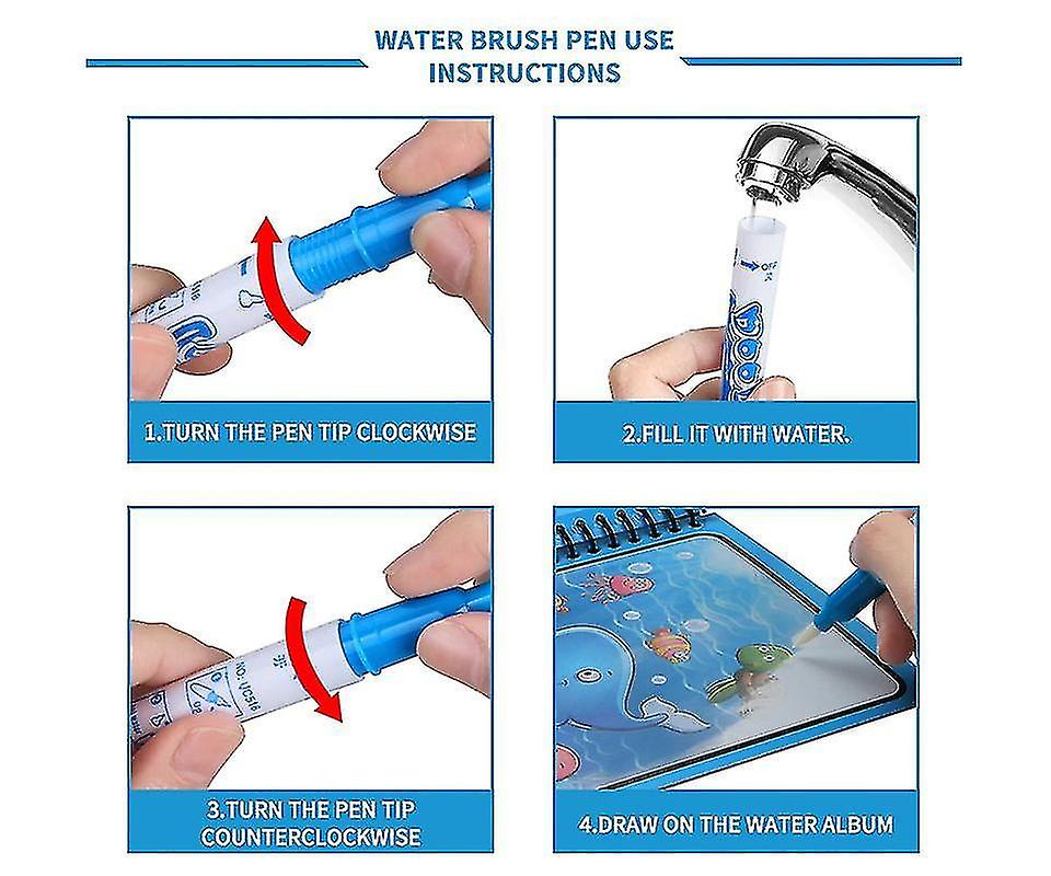 Toys Magic Water Book and LCD Writing Tablet Set Best Gift to your kid - Reusable Doodle Book with Pen and Single Color Erasable, Educational Drawing Pad for Kids to Learn Art Skills.