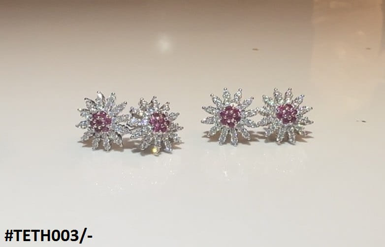 Beatiful Zirconia Silver Plated  Sun Flower Imported for Girls & Women.