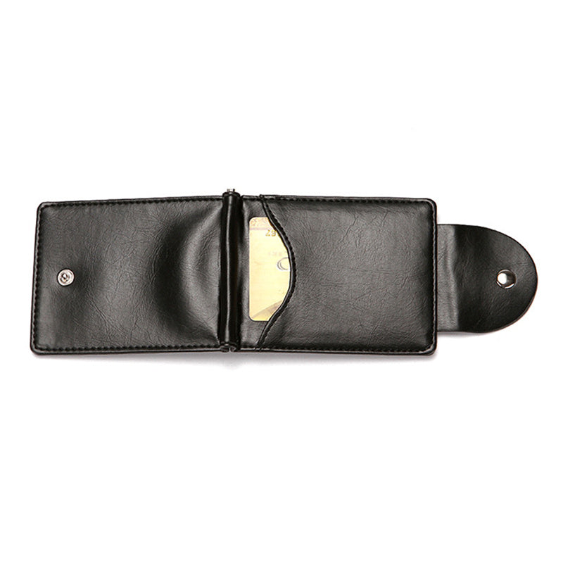 Men Ultrathin Mini Hasp Leather Wallet Business ID Credit Card Case Money Clip